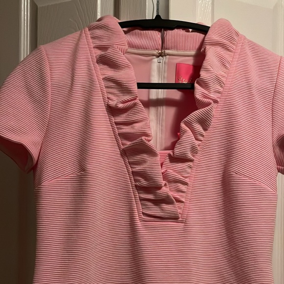 Pink and white striped ruffle dress BNWT - Picture 2 of 6
